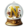 thumbnail image 2 of Christmas Tree Hanging Decorations Yellow 26 Letter Crystal Ball Acrylic Car Ornament Xmas Tree Pendant Home Decoration 2.5x3 Inch, 2 of 4