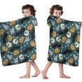 thumbnail image 4 of Halloween Spooky Icons Pattern Hooded Bath Towel，50"x30" for Ages 3 To 12 Kids, Quick Dry Lightweight Soft Microfiber Hood Beach Towel Cover Up for Kids, 4 of 7