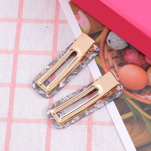 WRITWAA Set of 2 Large Grey Square Hair Clips for Women, Stylish Barrettes to and Decorate Hairstyles