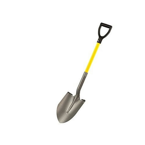 Bon Tool Bon 28-107 Contractor Grade Round Point Shovel with 27-Inch D Style Fiberglass Handle, Round - 12" x 8 3/4"
