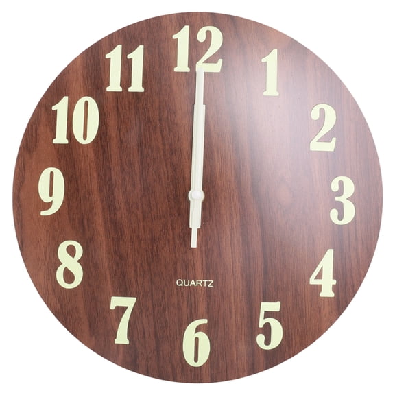 Luminous Wall Clock,12 Inch Wooden Silent Non-Ticking Kitchen Wall Clocks for Indoor/Outdoor Living Room