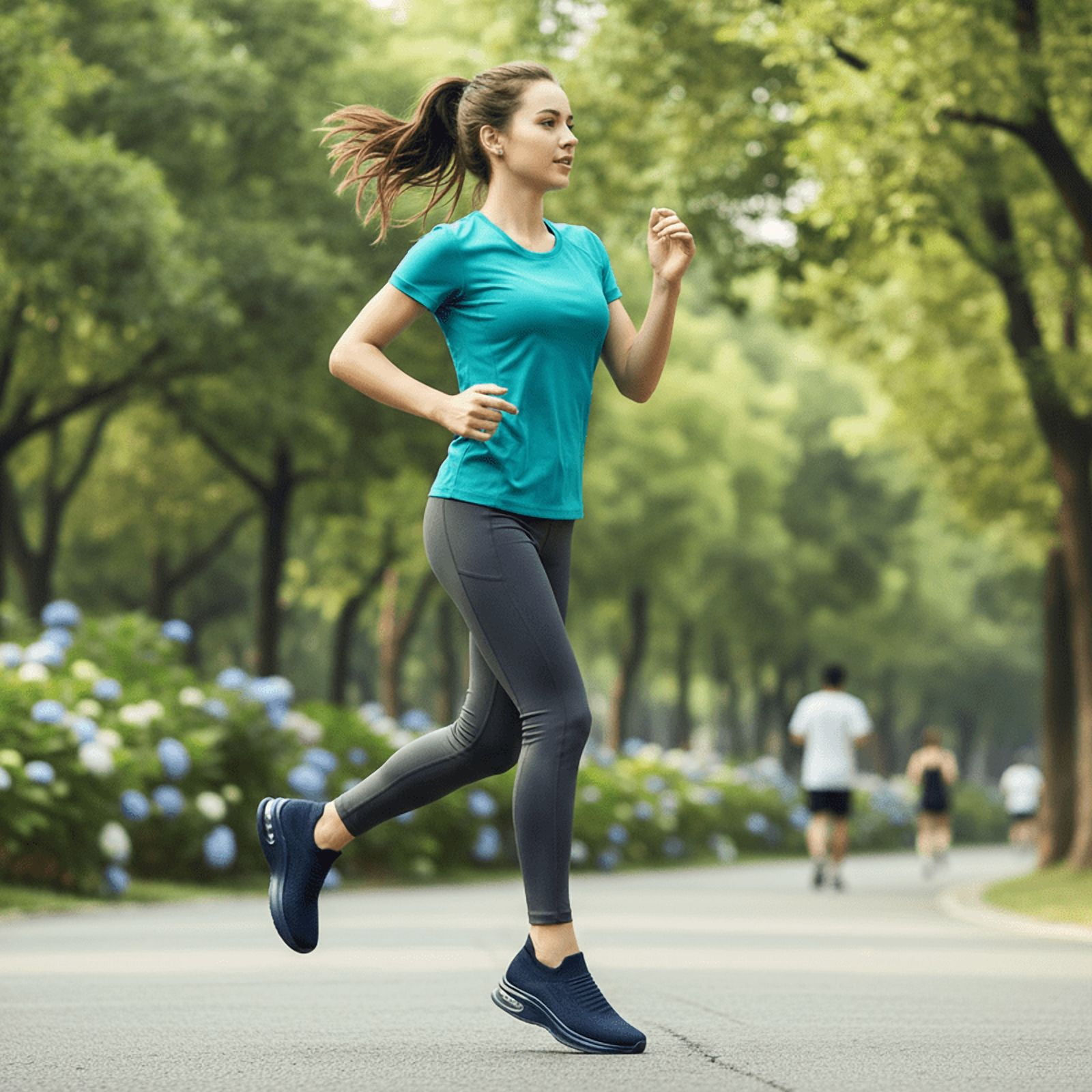 vibdiv Womens Walking Shoes Non Slip Running Shoes Breathable Workout Shoes Lightweight Gym Sneakers zapatos para mujer Navy Blue Size 7.5