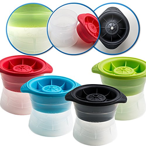 Sphere Ice Maker Ball Molds Set Of 4 Mold Round Cubes For Sphere Ice Maker Ball Molds Set Of 4 Mold Round Cubes For Drinks Silicone Tray Silicon Whiskey Cube Trays Makers With Lids Great