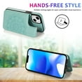 thumbnail image 3 of Dteck Embossed Flower Pattern Wallet Case for iPhone 15 Plus,Magnetic Leather Card Slots Women Girl Case Shockproof Kickstand Flip Cover for iPhone 15 Plus,Green, 3 of 7