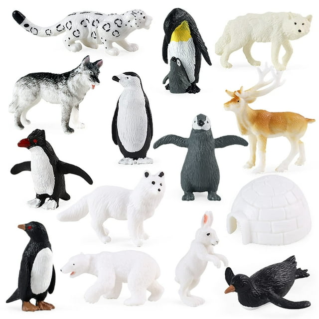Toy Figures RCOMG Mini Arctic Animal, 14 unidades, para niños pequeños