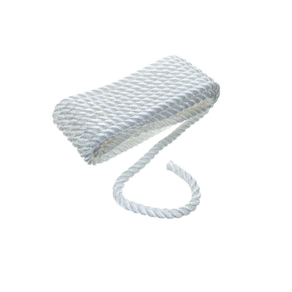 Seachoice 42521 High Quality Dock Rope for Boating - 3-Strand Twisted Nylon Dock Line, ⅜-Inch x 20 Feet, White