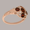 thumbnail image 4 of LBG British Made 10k Rose Gold ring with Natural Garnet & Diamond Womens Statement Ring - 33 size options - Size 11.25, 4 of 6