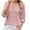 Pink, variant on TFEOQRY Women's V-Neck Hollow Out T-Shirt Top Fashion Casual New Solid Color 3/4 Sleeve Loose Blouses Shirts Sky Blue