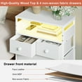 thumbnail image 4 of GUNAITO Led Nightstand with 4 Drawers Bedside Table with Charging Station Wide End Table with Storage Shelf for Living Room,White, 4 of 8