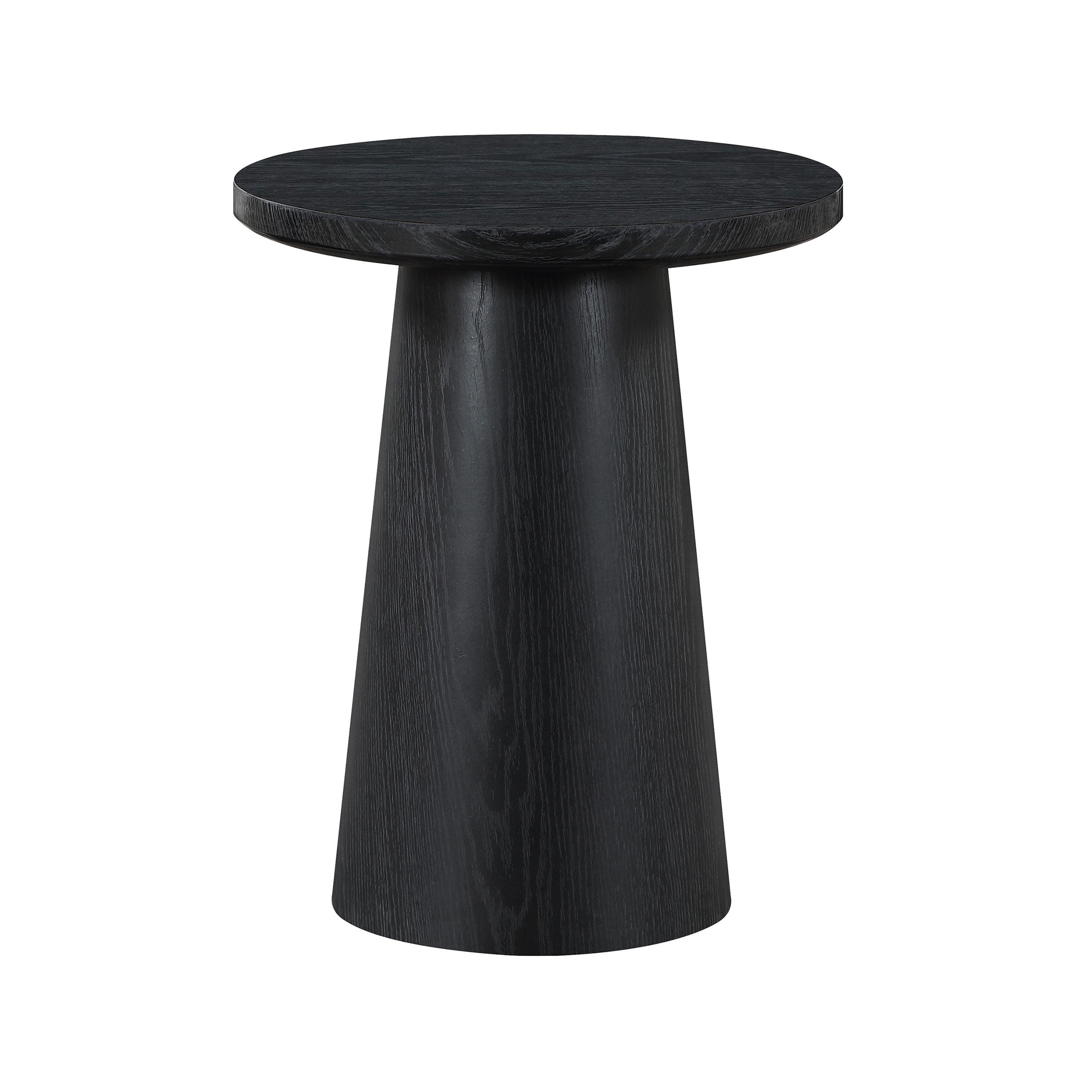 Better Homes & Gardens Ashby Pedestal End Table, Rich Black Finish