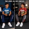 thumbnail image 7 of Pro Athlete Boys Sweatsuit Set Short Sleeve Crewneck Graphic Tees & Tricot Jogger Sweatpants 4 Piece, 7 of 7