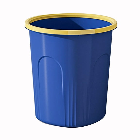 Trash Can with Pressure Ring - Hollow Design for Easy Waste Disposal, Lidless Bathroom & Kitchen Garbage Bin, Modern Household Waste Container, 1 Pack