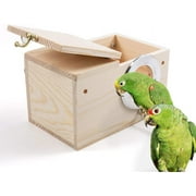PINXOR Bird Nesting Box, Nest Breeding Box Wood Cockatiel Parakeet Lovebird Pet House for Cages(XL)
