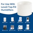 thumbnail image 4 of Filtros de Repuesto LEVOIT Blanco Captura Partículas para Humidificador de Relleno Superior, 4 of 8