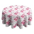 thumbnail image 4 of Pink Breast Cancer Round Tablecloth 60"x60",Wrinkle Wipeable Table Cloth for Kitchen Dining Room Picnic Patio Party, 4 of 6