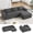 Right Facing Chaise-Grey, variant on Modular Sectional Sofa Couches L-Shape Couch 3 Seat Modular Sofa Memory Foam Sectional Couches for Living Room, Cloud Couch with Oversized Chaise (Grey Stripe, 94.5" Right Facing Chaise)