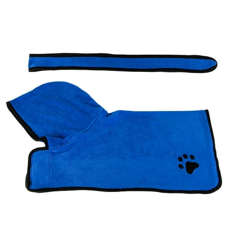 

Dog Drying Towel Bathrobe Quick Drying With Hood Bath Robe Towel Blue/Brown