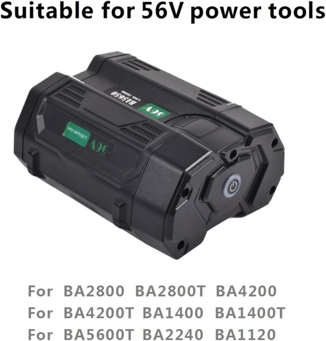2 Packs of 56V 6000mAh BA2800 BA2800T BA4200 BA5600T BA2240 BA1120 Tool Batteries. Compaitble for EGO 56V Power Tool. Suitable for All 56V Power Tools