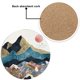 thumbnail image 3 of Posavasos con diseño de mármol, juego de posavasos de piedra absorbente redondos con piedra de cerámica y base de corcho, 3 of 5