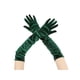 thumbnail image 1 of Guante de dedo completo de terciopelo hasta el codo para mujer INSPIRE CHIC en elegante verde oscuro, 1 of 6