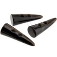thumbnail image 4 of 10pcs Dark Coffee Resin Toggle Buttons Horn Tooth Shape Two Holes, 4 of 10