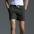 thumbnail image 4 of Lovskoo Shorts for Men Casual Trendy Quarter Drawstring Shorts Elastic Waist Solid Color Shorts Pants Coffee, 4 of 5