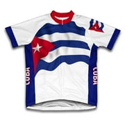 Cuba Flag Short Sleeve Cycling Jersey  for Women - Size 2XL