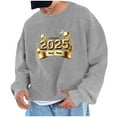 thumbnail image 1 of Styesk Chemises pour Hommes Chandail en Molleton Imprimé Année 2025 Chandail Col Rond Manches Longues Exercice Sans Chapeau Chandail à Capuchon, 1 of 4