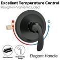 thumbnail image 3 of Couradric Shower and Tub Faucet Set - with Tub Spout (Valve Included), Black Shower Head and Handle Set with Handheld,Matte Black, 3 of 6