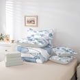 thumbnail image 5 of Homewish Cartoon Ginkgo Kids Bedding Comforter Set 7 Pieces, Blue Plant Botanical Full Bedding Set, Rustic Leaf Print Reversible Fitted Sheet Flat Sheet, Luxury Bedroom Decor, 5 of 7