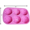 thumbnail image 4 of Set of 2 Large Rose Flower Ice Cube Chocolate Soap Tray Mold Silicone Party maker, 4 of 5
