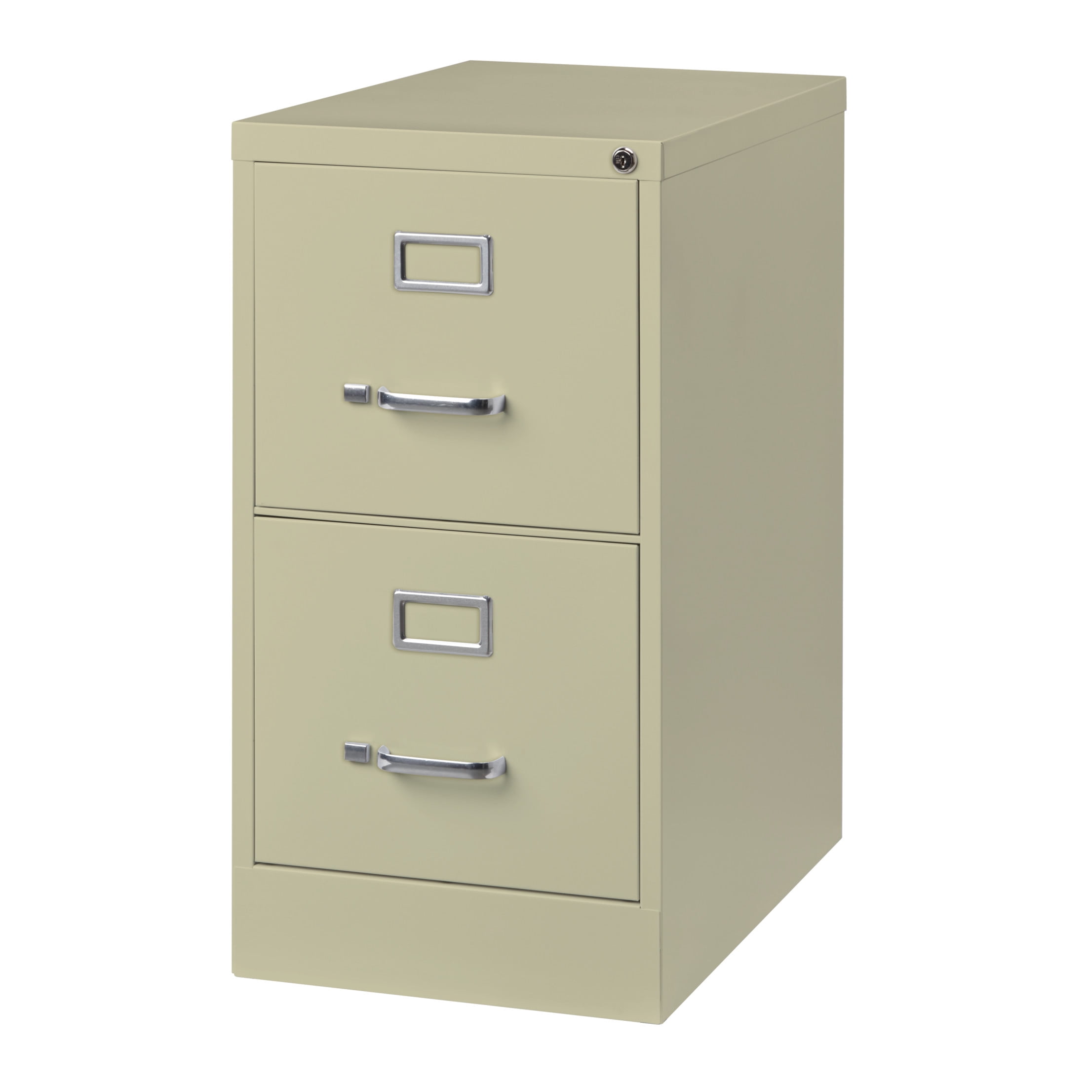 Hirsh 2 Drawer Letter Locking Metal Vertical File Cabinet, 25" Deep, Putty