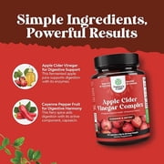 Cleansing Apple Cider Vinegar Capsules - ACV Cleanse and Detox Pills for Gut and Digestive Health with Slimming Cayenne - Extra Strength ACV Capsules for Gut Cleanse Body Detox (30 Servings)