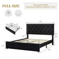 thumbnail image 2 of Ataucjin Full Size Bed Frame with 2 Storage Drawers, Vintage Velvet Upholstered Bedframe with Wooden Slat Support and Button Tufted Wingback Headboard, No Box Spring Needed, Noise Free, 2 of 8