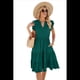 thumbnail image 3 of Vestido de Verano para Mujer, Cuello en V, Mangas con Volantes, Midi, Verde Oscuro, Talla XL, 3 of 6