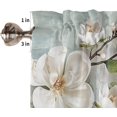 thumbnail image 5 of Kitchen Curtains Valances, White Flower Vintage Floral Leaves Short Rod Pocket Valances for Windows for Bedroom, Bathroom, 1 Panel, 54" W x 18" L, 5 of 6