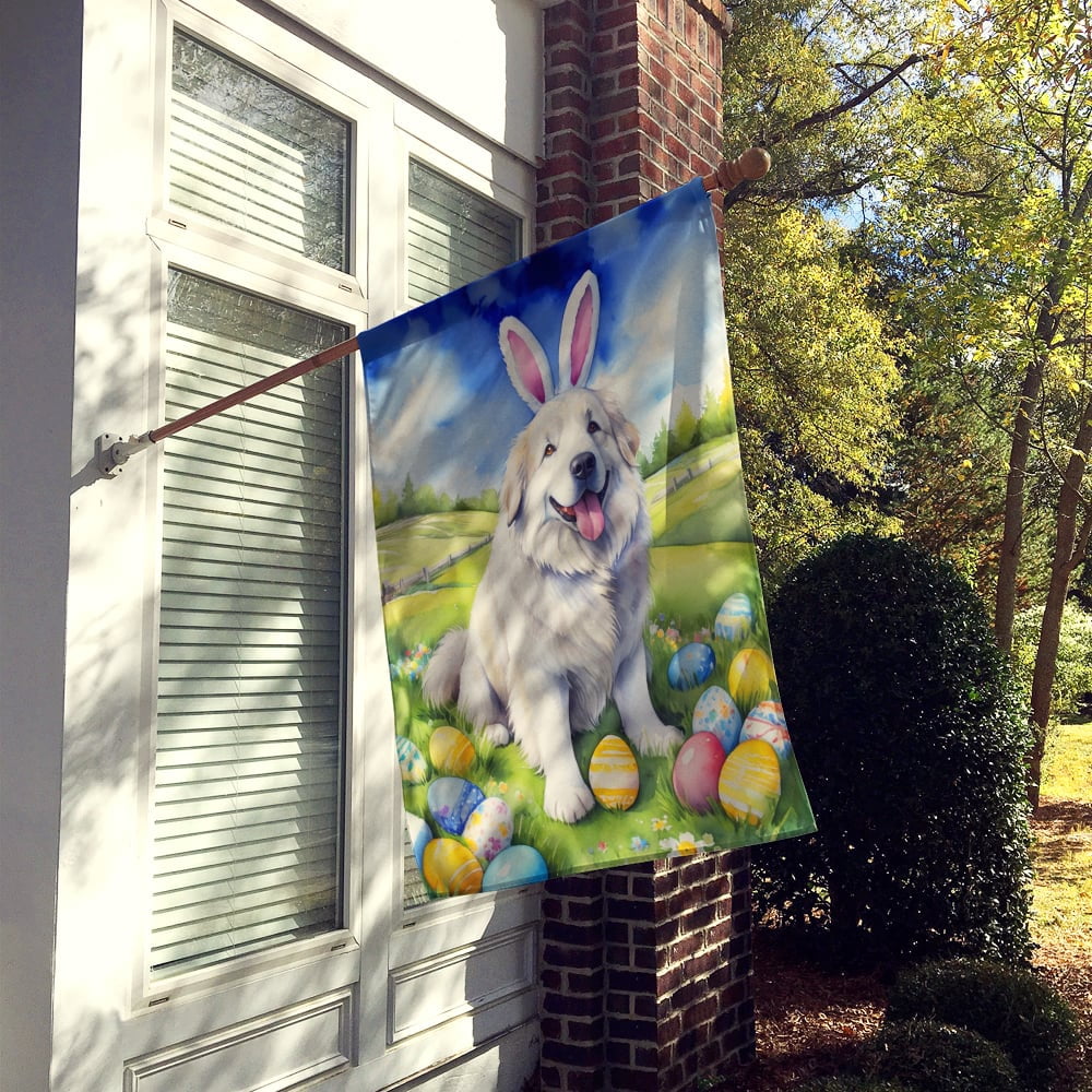 Great Pyrenees Easter Egg Hunt House Flag 28 in x 40 in