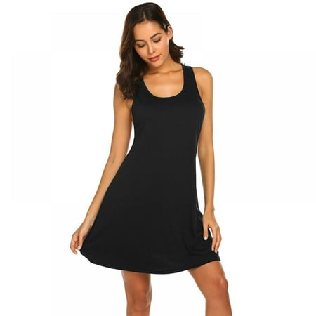 

Sleeveless Sleepshit WomenTie-dyed Nightgown O-Neck Racerback Sleepwear Nightshirt Loose Sleep Dress Nightdress Loungewear