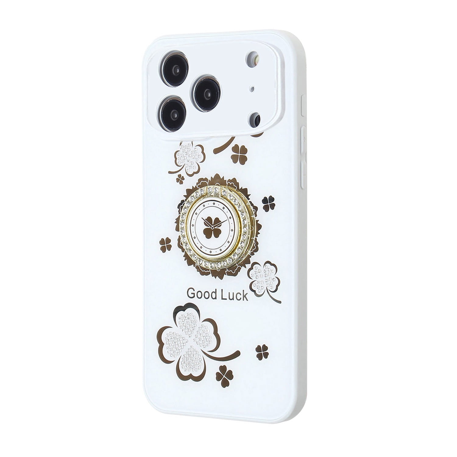 Strong Diamond Shiny Cases with Ring for iPhone 17 Pro Max - White