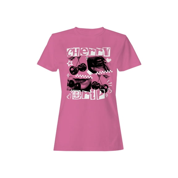 Cherry Drip Graphic Design Women's T-shirt