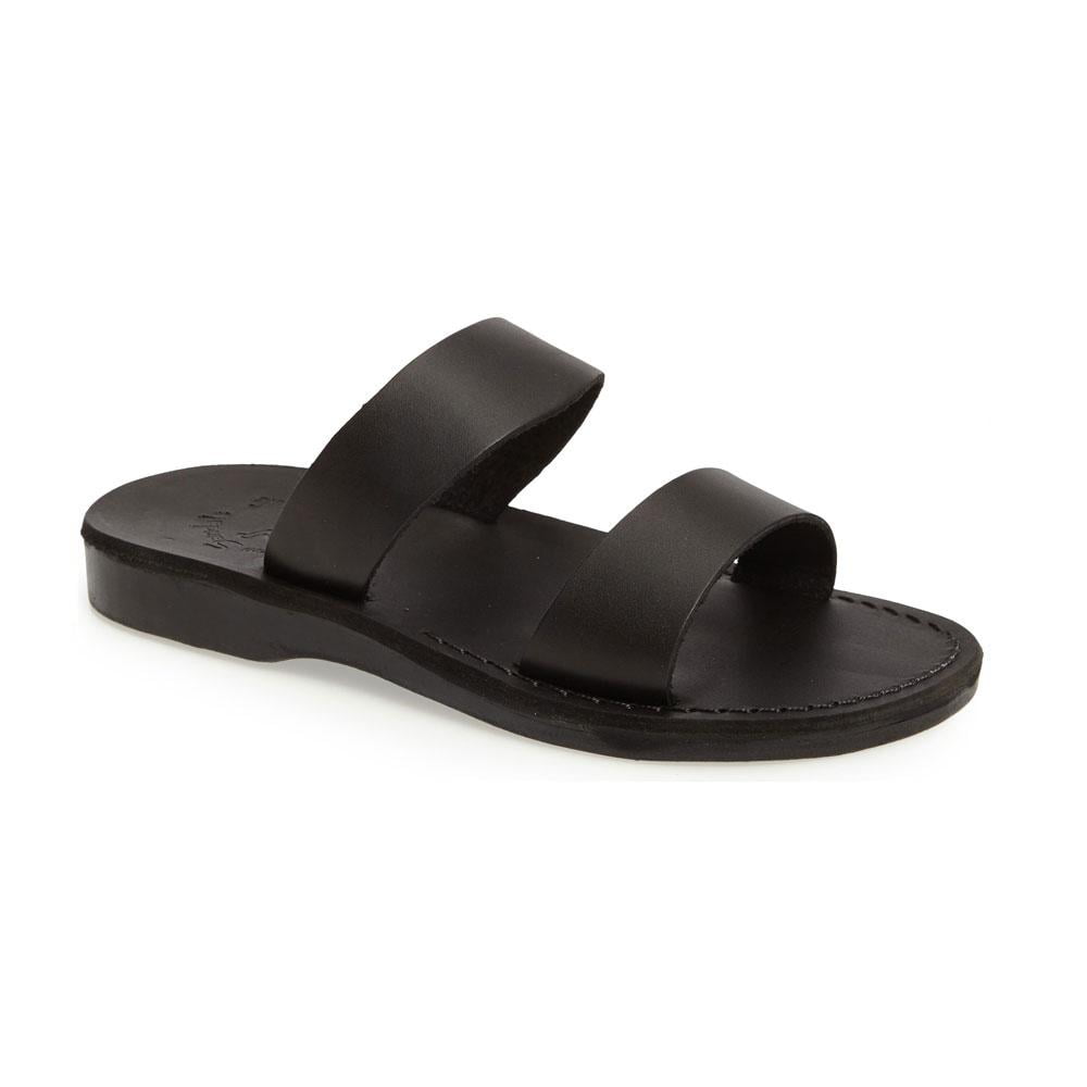 Black for Men slides and flip flops Leather sandals Palm Angels Suede Beige Double Strap Sandals in White Mens Shoes Sandals 