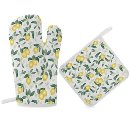 

Lemons on White Oven Gloves And Pots Stand Set Oven Gloves And Pot Racks Pot Racks And Oven Gloves Set
