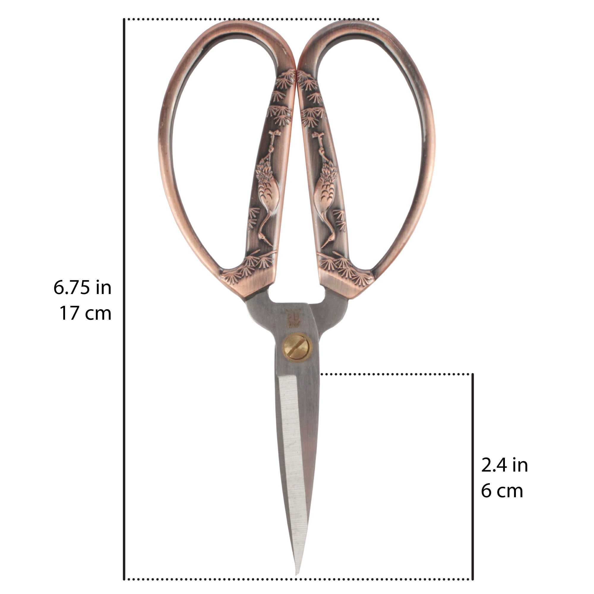 JubileeYarn Crane Motif Large Embroidery Craft Scissors - Copper - 1 Pair