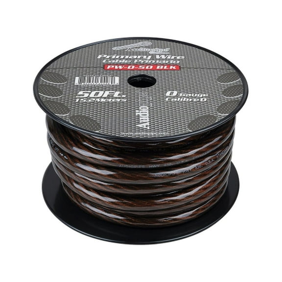 Audiopipe Power Wire 0 Gauge 50 Foot Black