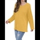 thumbnail image 2 of Blusas de Mujer de Larga con Cuello en V, Túnicas Casuales, Camisas Básicas, Blusas Holgadas Amarillo XXL, 2 of 7