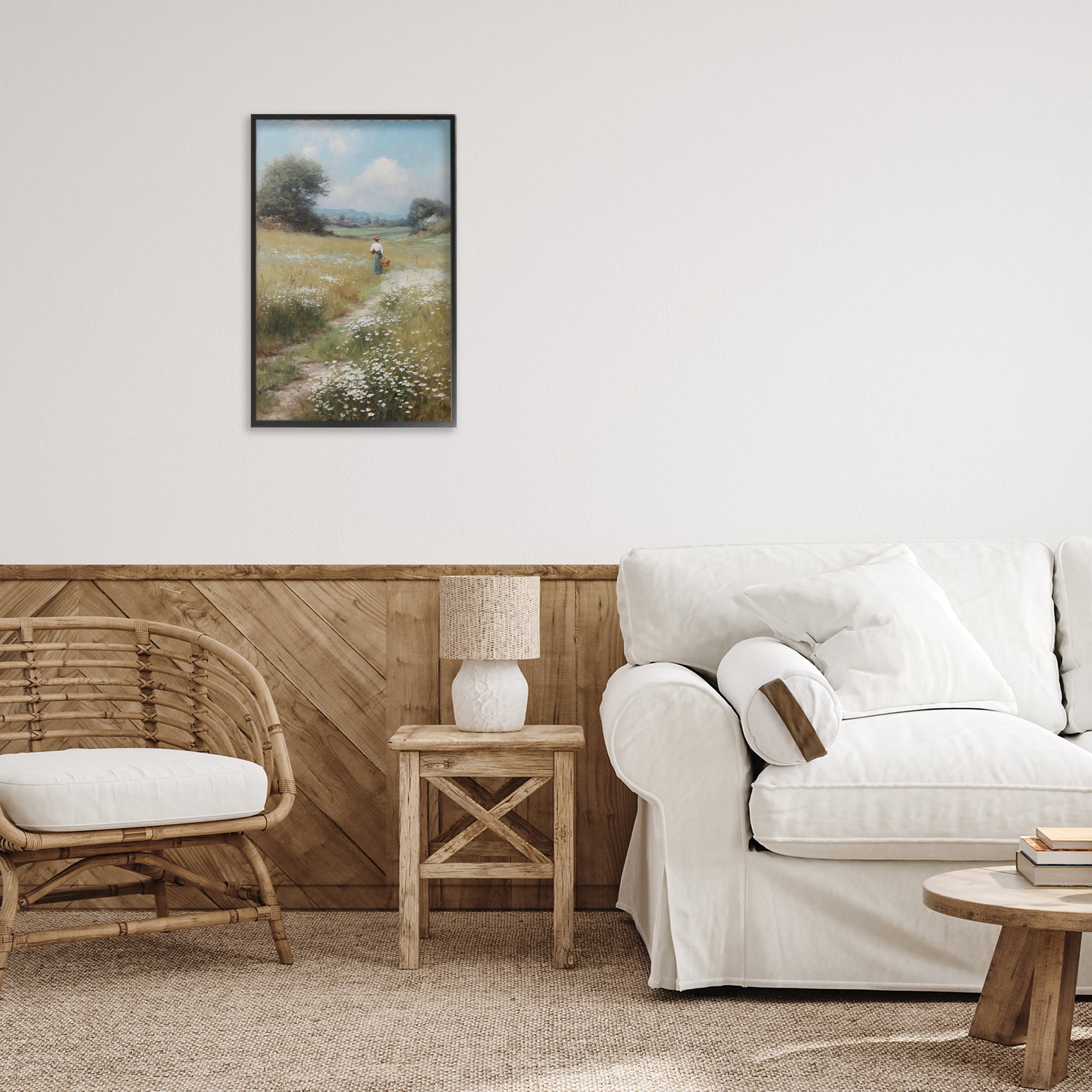 Stupell Industries Flower Gazing in Summer Meadow Black Framed Giclee Art, design by Petal Prints Design