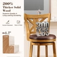 thumbnail image 6 of MF Studio 30" Bar Stool with Back Set of 6, Wood Swivel Bar Height Stool with K-Shaped Back & Extra Large Seat for Kitchen, Pub, Teak Color, 6 of 10