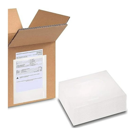 7x10 Clear Packing Slip Envelopes - 1000 Pack - Waterproof Mailing Envelopes with Adhesive Backing - Label Pouches for Shipping, Invoices, Documents