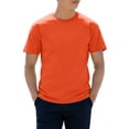 thumbnail image 2 of BUWTTED Men T Shirts Solid Color Short Sleeve Basic Tops Slim Fit Stretchy Loungewear Summer Casual Orange Shirt XS, 2 of 4