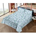 thumbnail image 4 of Ambesonne Jungle Boho Fitted & Flat Sheet with Shams 4 Pcs Set, Exotic Moth Pattern Art, Queen, Pale Azure Blue Teal, 4 of 5